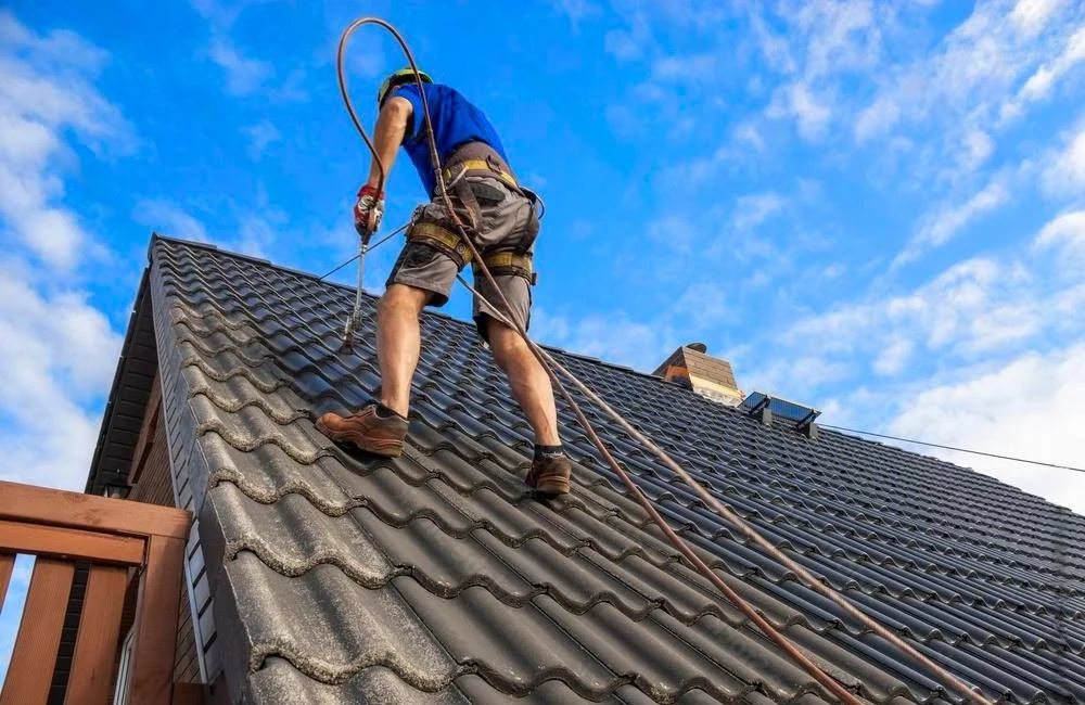 Nano Roof team working on a roof